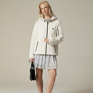 Victoria’s Secret White Plaster VSX Hoodie Sz XS Ivory Tech Zip Sweatshirt New